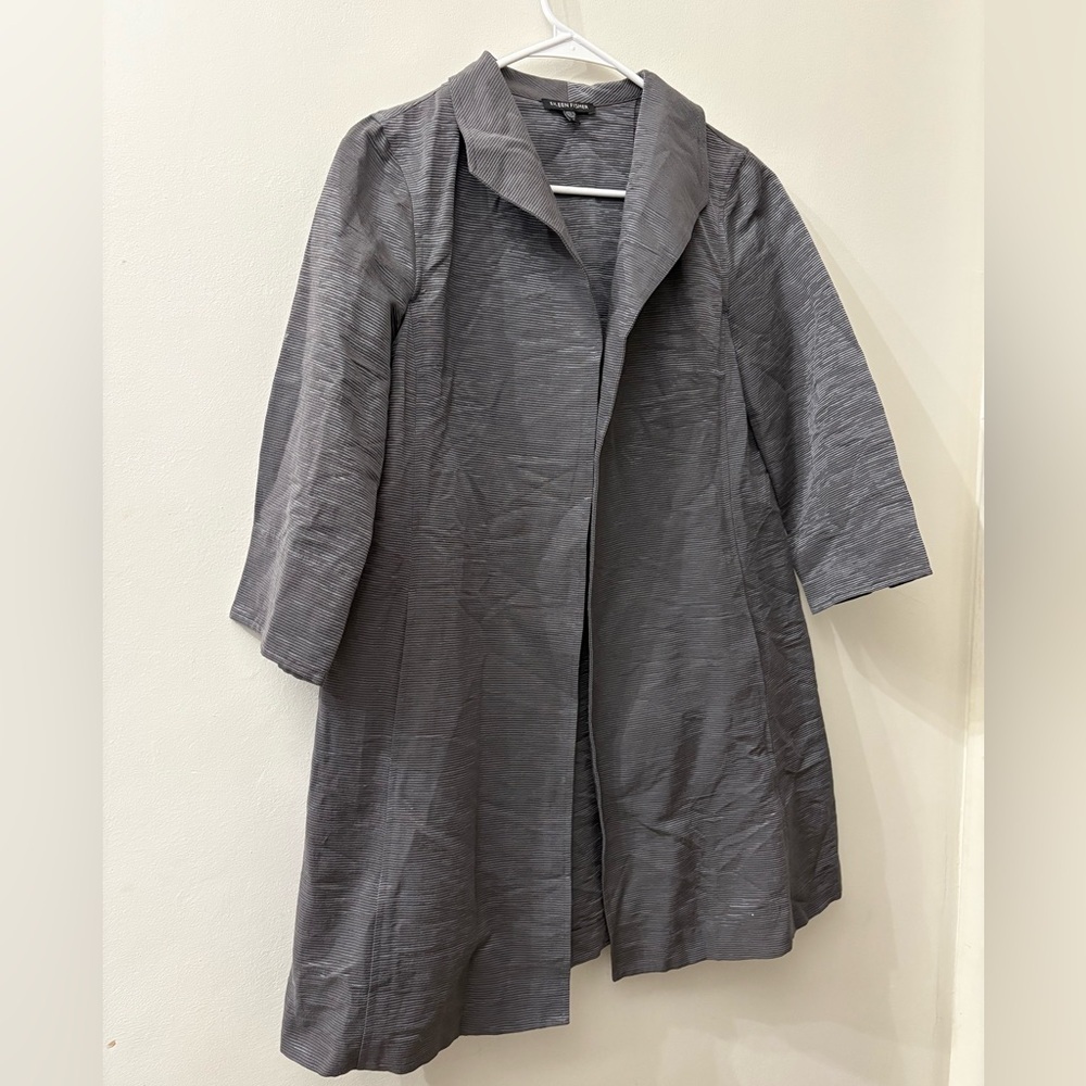 Eileen Fisher Charcoal Textured Jacket - women’s small - cotton blend